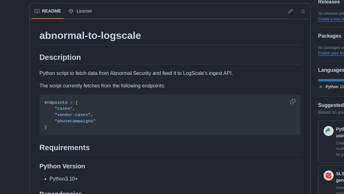 Tool for querying Abnormal Security logs and feeding them into LogScale SIEM